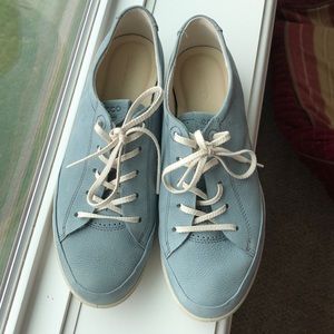 Ecco full leather sneaker in baby blue